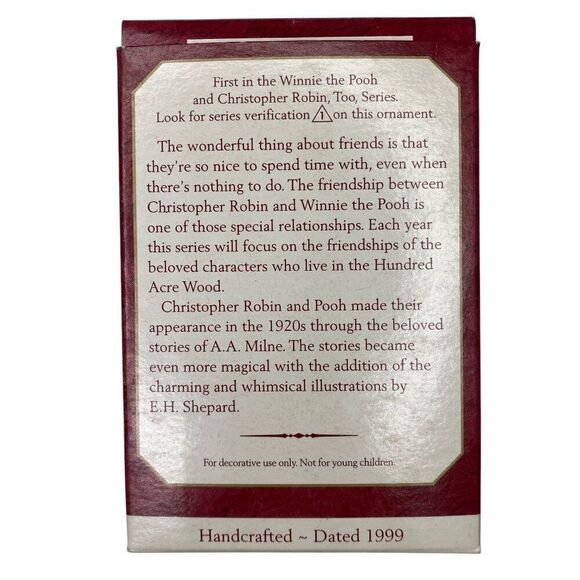 Playing With Pooh Hallmark Ornament 1st in Series 1999 - Picture 2 of 2